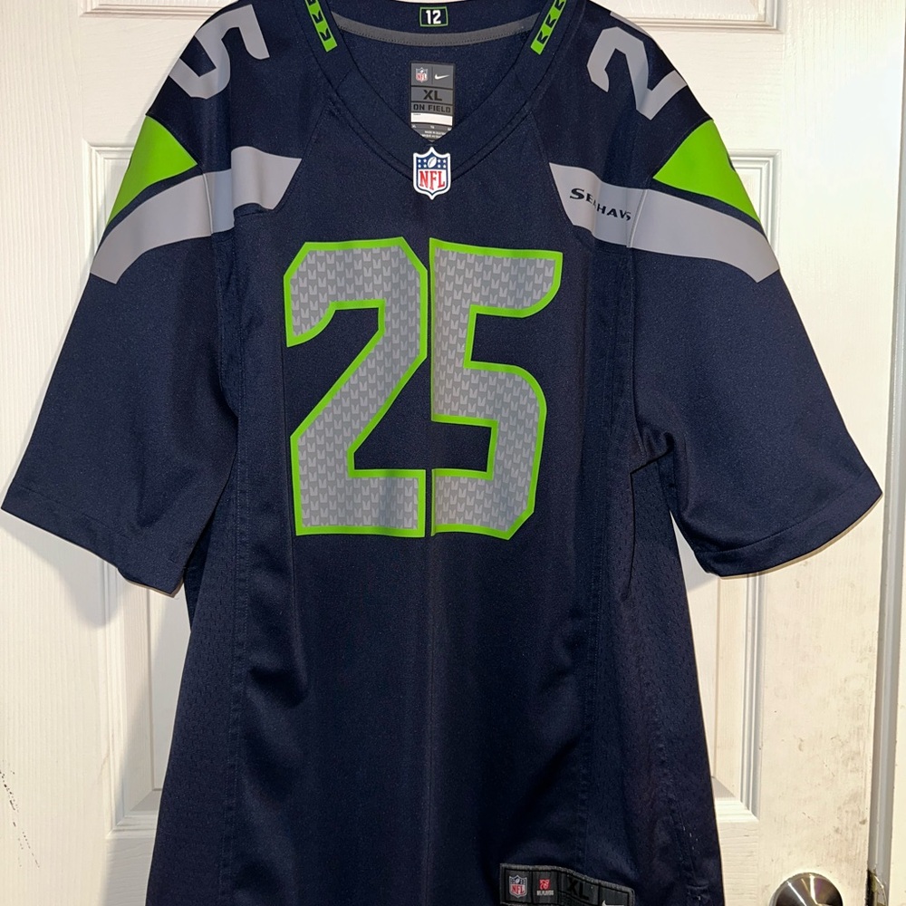 NFL Navy Jersey with Green Accents